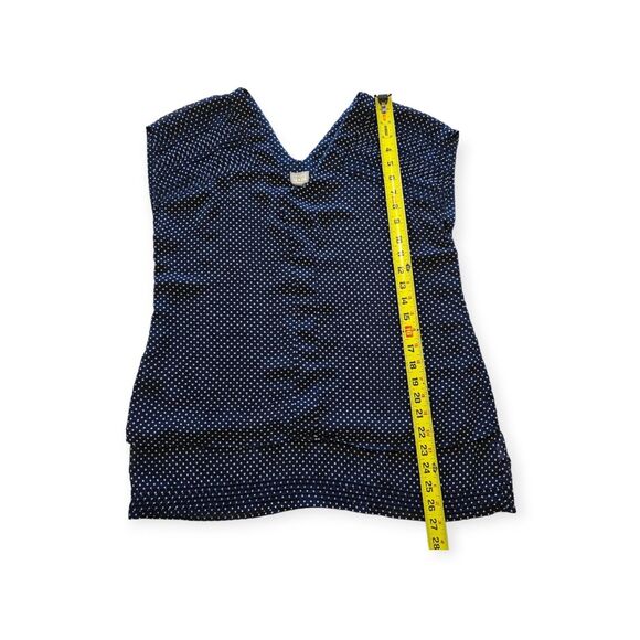 CONVERSE ONE STAR Navy Blue Patriotic Star Flowy Blouse V Neck Women Size M - Picture 4 of 6